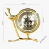 Table Clocks High-end Pure Copper Bird Branches And Leaves Transparent Movement Seat Clock Light Luxury American Style Ornaments