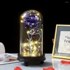 Emballage cadeau lumière LED clignotant lumineux Rose artificielle romantique décoration fleur mariage saint valentin mère pour amoureux