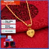 Chokers Hoyon Coating Pure Dubai 24K Liebhaber Halskette für Frauen Hochzeit Geschenk Goldkette Designer Herzanhänger Schmuck 221104