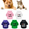 Hundebekleidung Solide Kapuzenpullover Haustierkleidung für kleine Hunde Welpenmantel Jacken Sweatshirt Chihuahua I Love MY MoM Print Kostüm Outfits