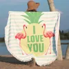 Ronde strand handdoekpolyster picknickdeken tropische planten bedrukte tafelkleed Boheemse tapijt -sjaal wrap tapijt ysj124