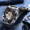 Relógios de pulso relógio de luxo masculino square skeleton Dial relógios mecânicos automáticos Retângulo à prova d'água masculino masculino masculino masculino