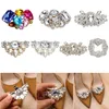 Sko delar tillbehör 1Pair lossningsbara skor Dekorationer Shiny Crystal Clip Charm Buckle Brosch Women Bag Pendant Bride 221103