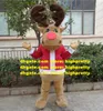 Trajes de mascote de rudolph de Natal The Red Nouked Recherer Deer Adult Cartoon Caractere Upmarket Upscale Imagem Publicidade ZZ9503