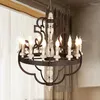 Lampes suspendues Custom American Country Candle Chandelier Nordic Loft Vintage Villa en bois El Bar Restaurant Lampe décorative