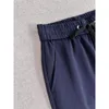 Calça de primavera elástica designer de luxo masculino e feminino faixas beliscadas calças de cintura marinha de pequeno ícone