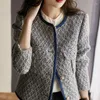 Jaquetas femininas Tweed Coat Women Outerwear Roupas Casaco coreano Tide elegante e elegante de alta qualidade Retro francês