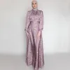 Vêtements ethniques Euramerican Dubai Robe imprimée en Satin tunique coupe ajustée femmes Swing élégant Robe élégante dames musulman pas de Hijab