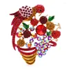 Broches wulibaby grande pássaro strass para mulheres unissex comendo frutas festas de animais brooch pin presentes