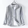 Mens Casual Shirts Arrival Designer Brand Men Stripe Long Sleeve Shirt and Business Fashion for Camisa Chemise