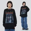 Heren truien ontwerper gedrukte geest vreselijke herentrui oversized y2k grunge oversized winterkleding vrouwen gotisch streetwear 2022