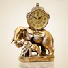 Zegar stołowy fotelik Creative Tabletop Dekoracja słonia retro duży prosty kwarc
