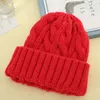 Autumn Winter Hats for Women Girls Wool Blided Knit Wool Par Cap Lady Thread Sticked Beanie Chapeau Femme