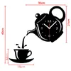 Wall Clocks 3D Clock Decoration DIY Acrylic Coffee Cup Teapot Office Home Kitchen Dining Room Decor