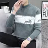 Suéter masculino moda personalizado grosso quente elk jumper inverno meia gola alta caxemira pulôver masculino qualidade superior