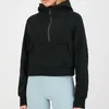 LU-88248 Yoga meio zíper moletom com capuz buraco de polegar grosso casaco com capuz esportes academia fitness jaqueta feminina suéter