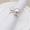 Pearl Napkin Rings verstelbare metalen servetringhouder Serviette Buckle voor paasfamilie verzamelen dinerfeest bruiloft decor