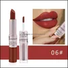 Lipstick Groothandel 12 kleuren Waterdichte naakt Matte Veet Glanzende lip Gloss Lipstick Balm sexy vrouwen mode make -up cadeau schoonheid gereedschap d dhqjt