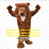 Brown Long Fur Lion Mascot Mascot Costume Adult Cartoon Characon Testifit Suit Commercial Promotion Performance théâtrale ZZ8033