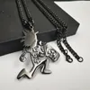 펜던트 목걸이 검은 ICP Jeckel Brothers Hatchet Man Charms Mens 목걸이 Juggalo/Juggalette Jewelry Stainless Steel Chain 5mm 24