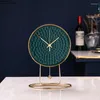 Tafel klokken groene keramische bureau klok stille sweep naald woonkamer decoratie imitatie marmeren tafeltijd van het uurwerk modern huisdecoratie