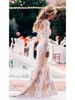 Verngo Boho Wedding Dress Lace Long Sleeves Bride Dresses Mermaid Nude Lining Bridal Gown White Ivory Spring Country Vestidos