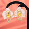 Baumelnde Ohrringe JIMBORA Luxus edle lila Blume für Frauen Hochzeit Kubikzircon CZ Verlobungsfeier 2022