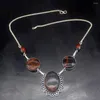 سلاسل Gemstonefactory المجوهرات الكبيرة الترويج الفردي الفريد 925 Silver Sea Subiment Baltic Amber Women Necklace 42cm 202201362