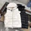 Men Down Vest Letter Print Hooded Vests Men Women Winter Warm Jacket Thick sleeveless Outerwear