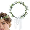 Dekorativa blommor Flower Girl Green Leaf Headpiece Boho Head Wreath Bridal Crown Floral pannband Bröllopsfestivaler