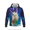 Felpe con cappuccio da uomo 2022-3D Felpa con cappuccio stampato Animal Spring Autumn Fashion Pullover da uomo