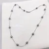 Collane con ciondolo Collana in argento tibetano nero da 5-6 mm con perle d'acqua dolce naturali a forma di chicco di riso