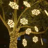 Strings Thrisdar 30CM Snowflake Hanging Christmas Lights Fairy Festoon Led String Light Garland For Wedding Party Decor