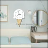 Horloges murales Horloges murales Crème glacée Colorf Mode Chambre créative Ornement de bureau Styles concis Horloge Silencieuse en bois pour la maison Living Drop Dhq5K