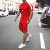Survêtements pour hommes Ensemble de vêtements de sport décontractés d'été pour hommes Costume hawaïen coloré Chemise à manches courtes et short Mode M-3XL