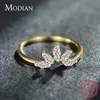 Anneau de doigt d'or de mode de CZ clair d'argent pour des bijoux fins de mariage de femmes