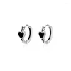 Boucles d'oreilles à tige 2022 tendance noir amour cercle femme Ins Niche Design haut de gamme lumière luxe mode all-match femmes