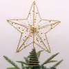 Decoraciones navideñas Árbol Estrella Topper Adorno de Navidad Decoración Vacaciones Copa del árbol Brillo Decoración hueca En forma de pentagrama Espumoso Colgante 3D