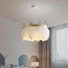 Lampes suspendues Led Lumières Pour Chambre Lampe Avec Plumes Maison Fille Chambre Décoration Design Moderne Lustre Fantaisie Luminaire