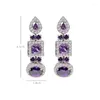 Dangle Earrings ChengLong 2022 The Mysterious Pendientes Violeta Rockets With CZ Party Earring In Rhodium Cover