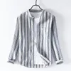 Mens Casual Shirts Arrival Designer Brand Men Stripe Long Sleeve Shirt and Business Fashion for Camisa Chemise