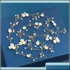 Pannband pannband smycken br￶llop kristall p￤rla pannband tiara blommor huvudstycke vinrankor kvinnor brud h￥r aessory droppleverans 2021 ot9a1