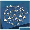 Opaski opaski na głowę biżuteria kryształ kryształ perłowy opaska na głowę tiara flower hEDPIECE Vine Women Bridal Hair Aessories Drop dostarczenie 2021 OT9A1