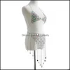 기타 섹시한 비키니 브라 라인 스톤 바디 체인 패션 패션 여성 허리 벨트 여름 물을 드롭 휴가 드레스 배달 2022 보석 DHZ6A