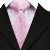 Papillon SN-436 Cravatta floreale rosa Gemelli Hanky Set da uomo in seta per uomo Festa di nozze formale Sposo