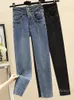 Damen Jeans Damenbekleidung Frühling Herbst Mode Hohe Taille Shinny Strass Abnehmen Stretch Denim Hosen Damen Straße