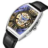 Relógios de pulso relógio de luxo masculino square skeleton Dial relógios mecânicos automáticos Retângulo à prova d'água masculino masculino masculino masculino