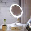 Port￡til LED LED Makeup Mirror Vaity Compact Compact Make Up Vanity espelhos cosm￩ticos 10x LINGLIAMENTOS