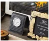 Настольные часы домашнее обстановка легкие роскошные стиль кожаные металлические часы украшение интерьера спальни Рабочий стол