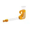 glass pipe smoke accessory tobacco metal pipes letter B shape Detachable smoke shop bong cigarette